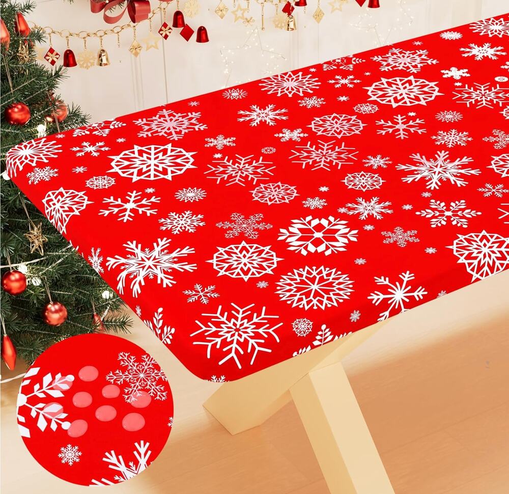 Smiry Plastic Waterproof Christmas Tablecloth NEW